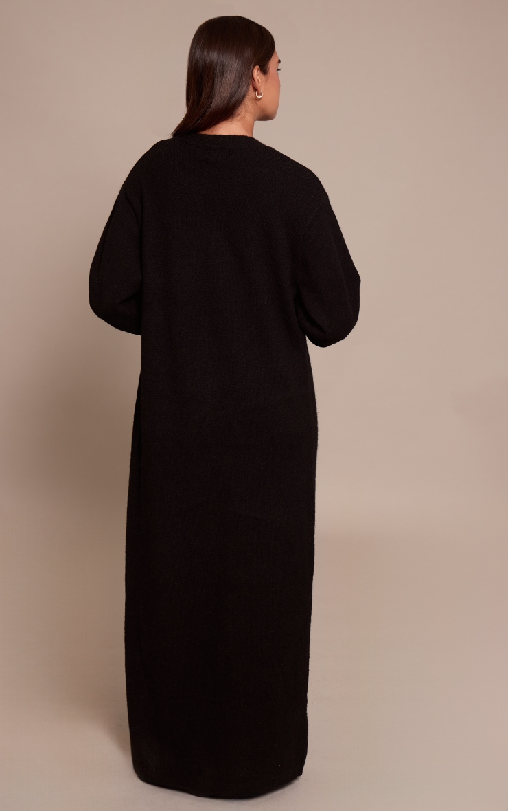 Black Knitted Maxi Cardigan image 2