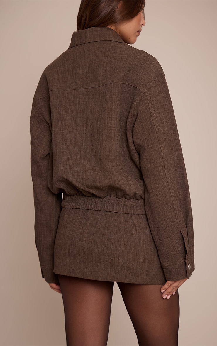 Taupe Tailored Skirt Woven Pocket Mini image 3