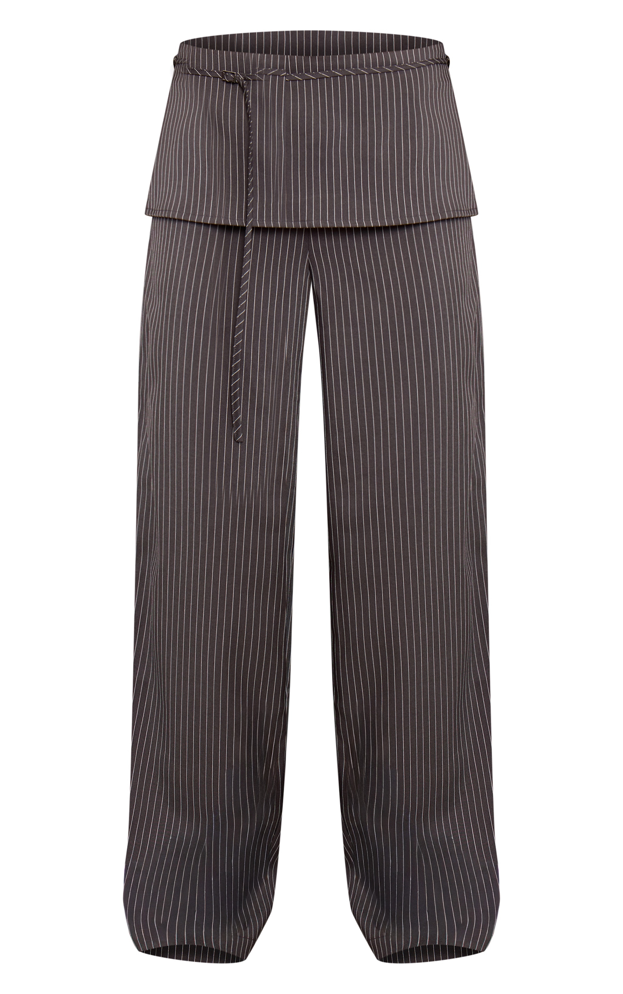 Petite Charcoal Pinstripe Skirt Overlay Pants image 5