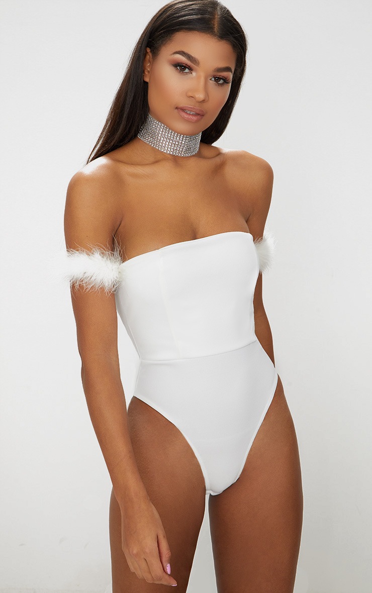 White feather bodysuit clearance