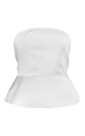 Pearl Satin Peplum Corset | Tops | PLT