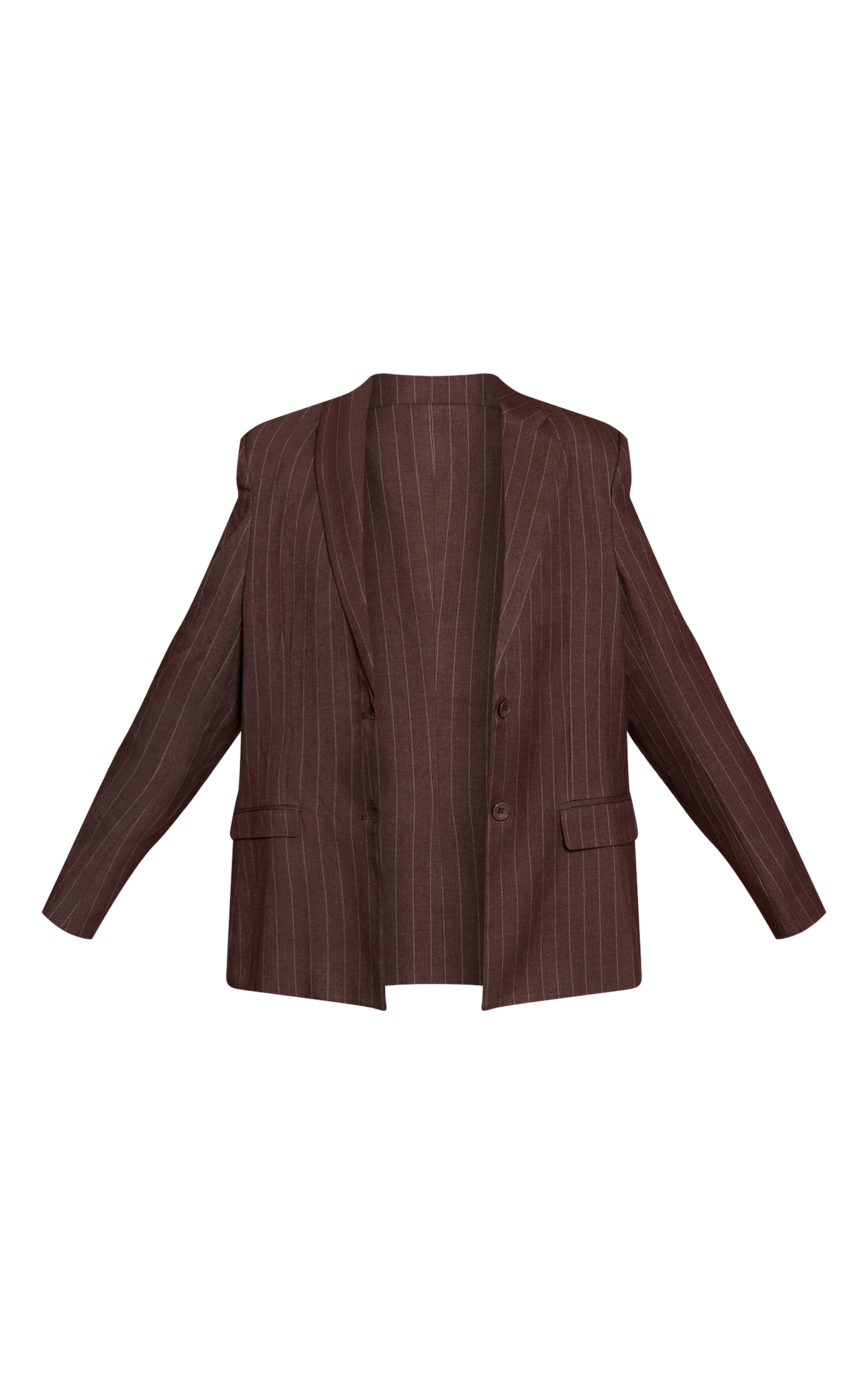 Chocolate Pinstripe Boyfriend Premium Blazer image 5