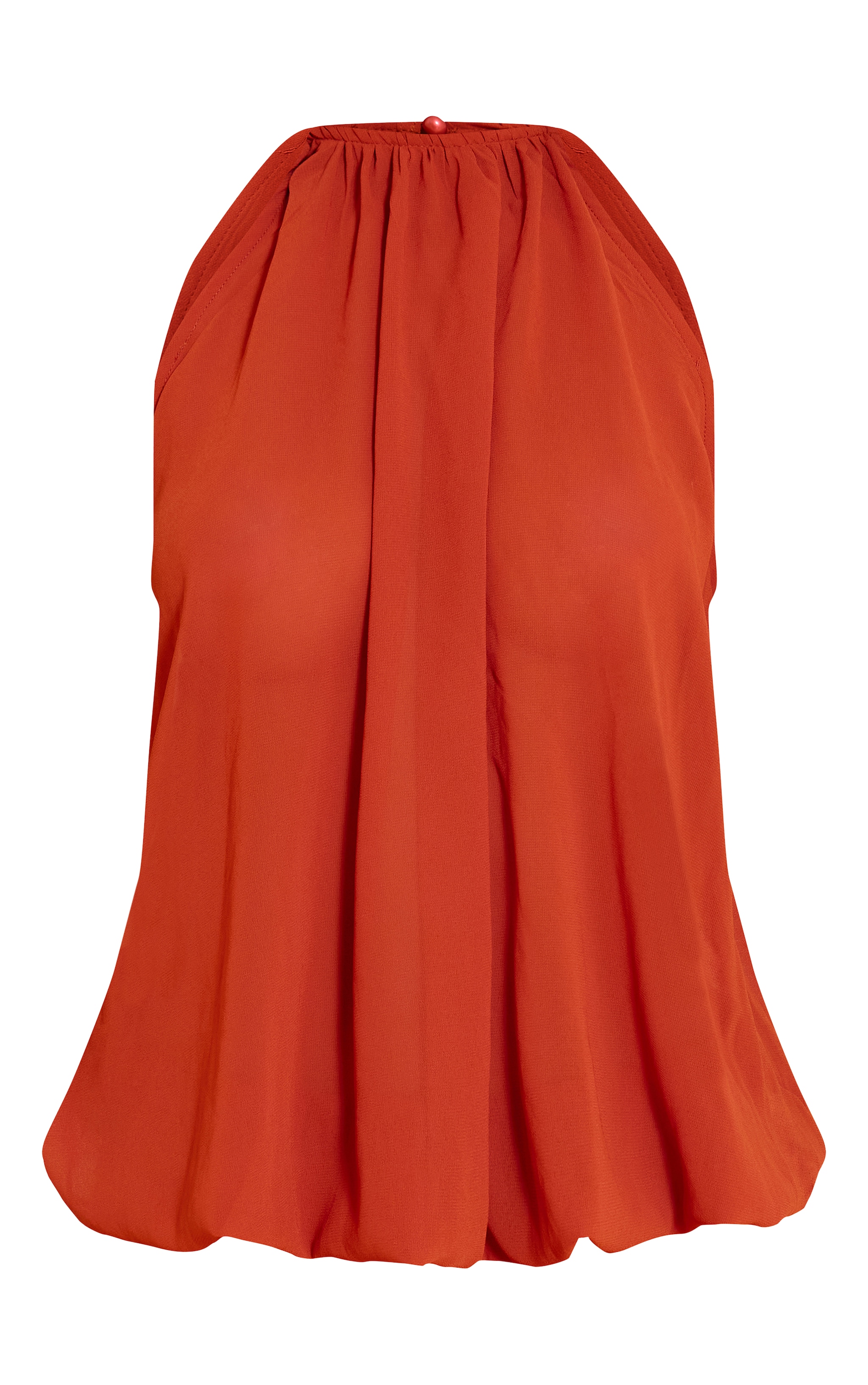 Petite Burnt Orange Ruched Sheer Chiffon Mini Dress image 5