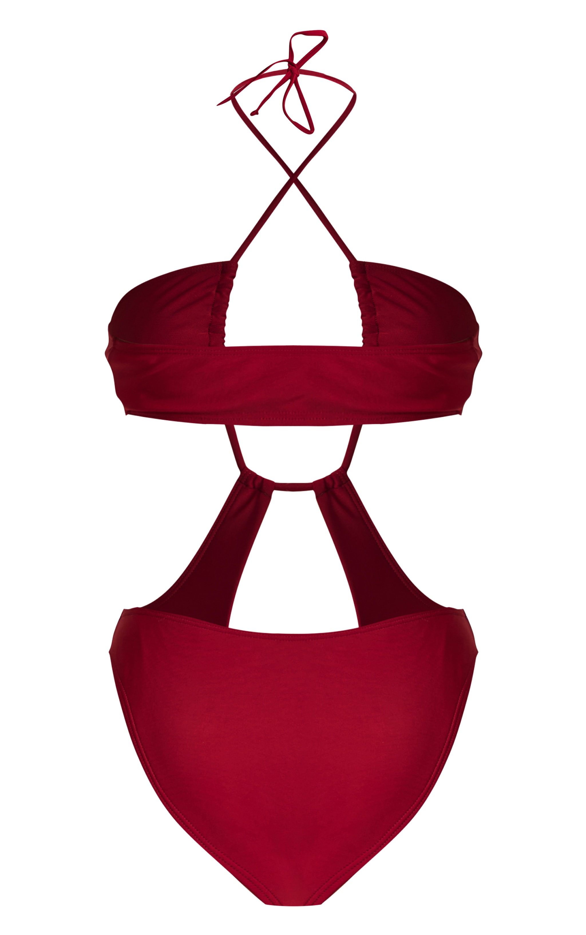 Berry Red Cut Out Swimsuit image 6