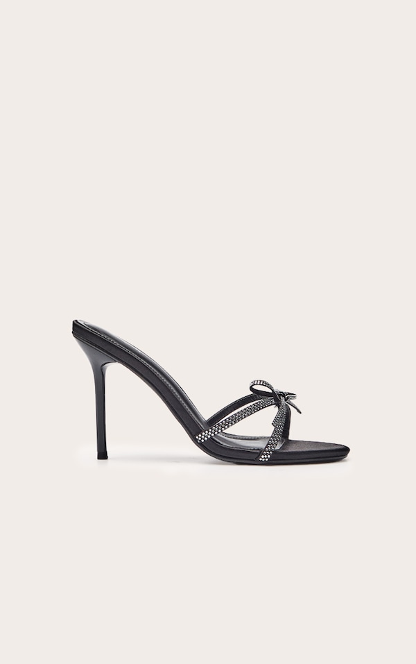 Black Hot Fix Bow Detail Mule