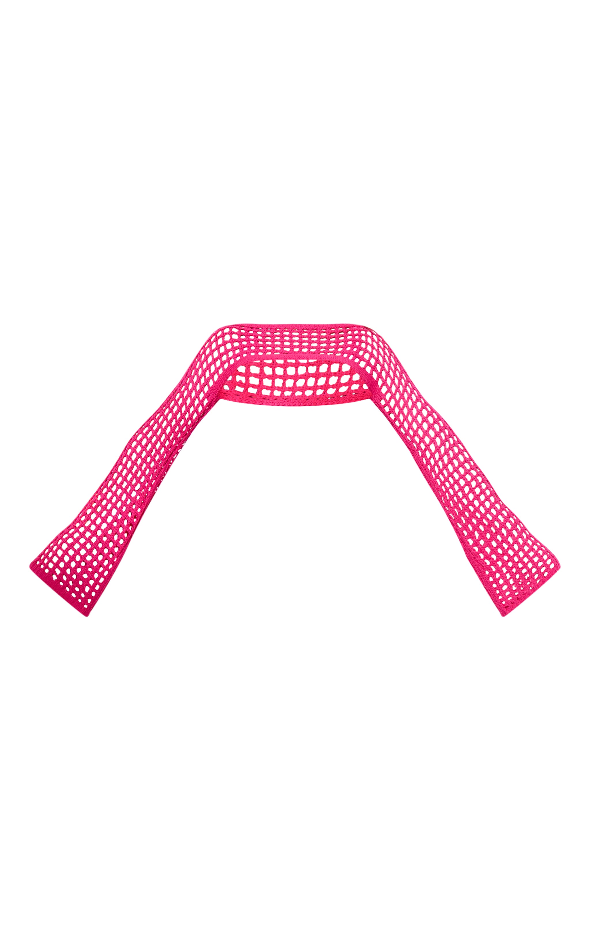 Hot Pink Crochet Extreme Cropped Beach Top image 5