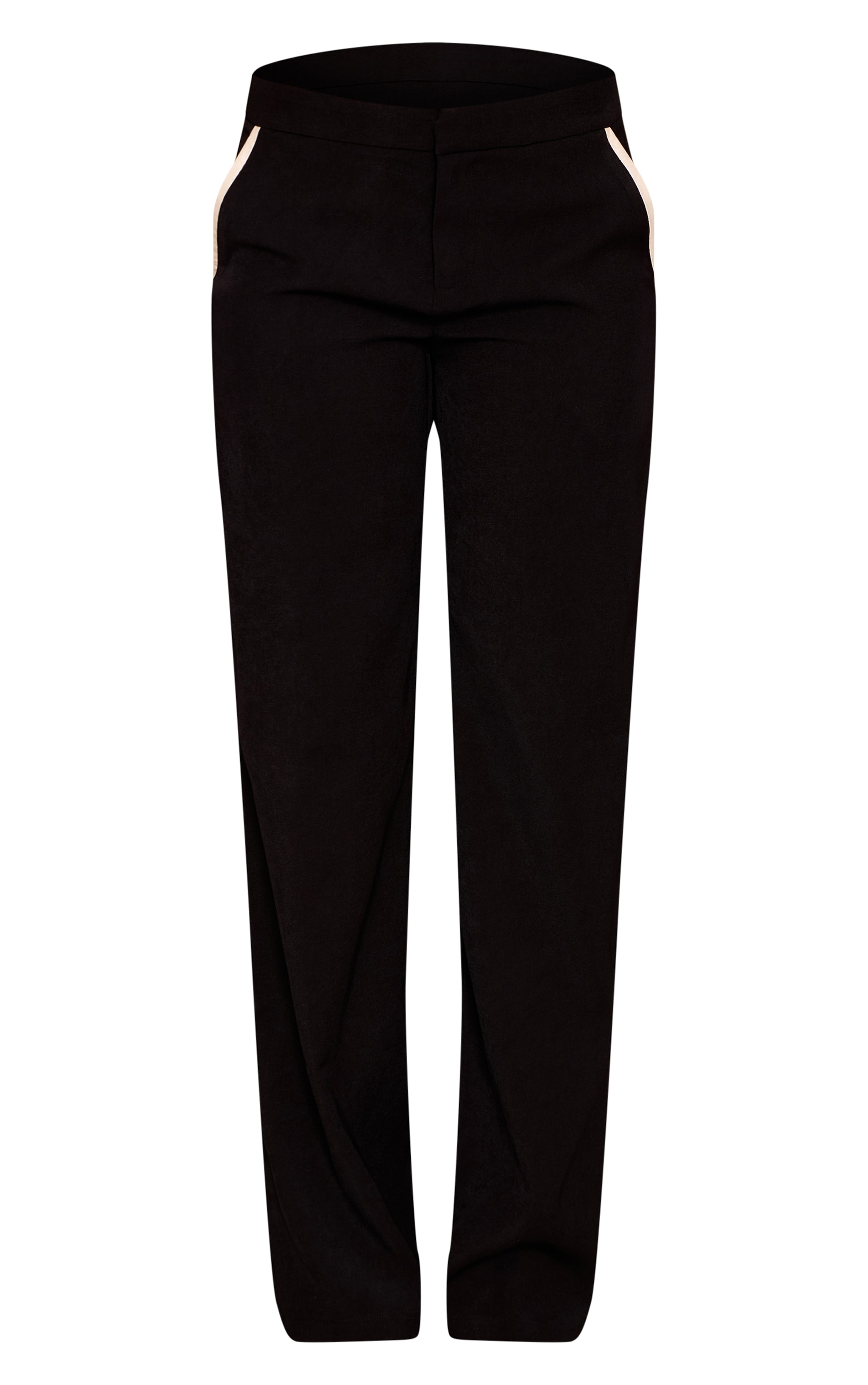 Black Woven Tailored Wide Leg Pants image 5