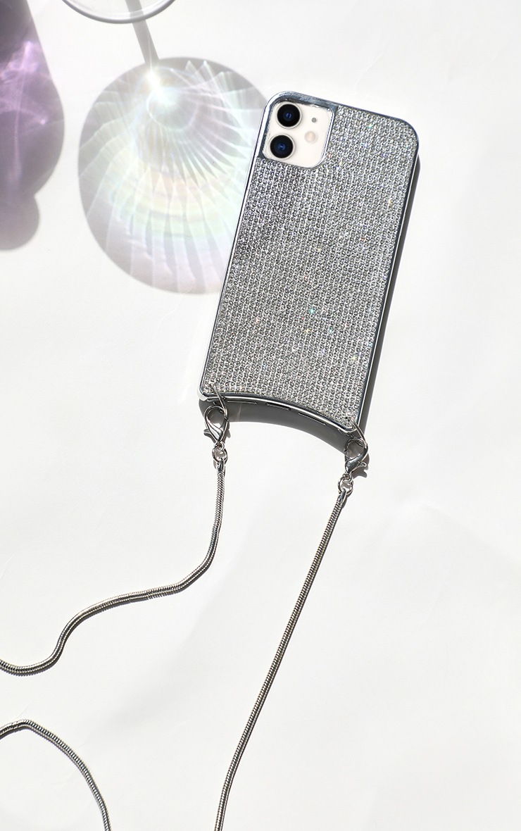 Diamante Iphone 11 Case With Silver Chain
