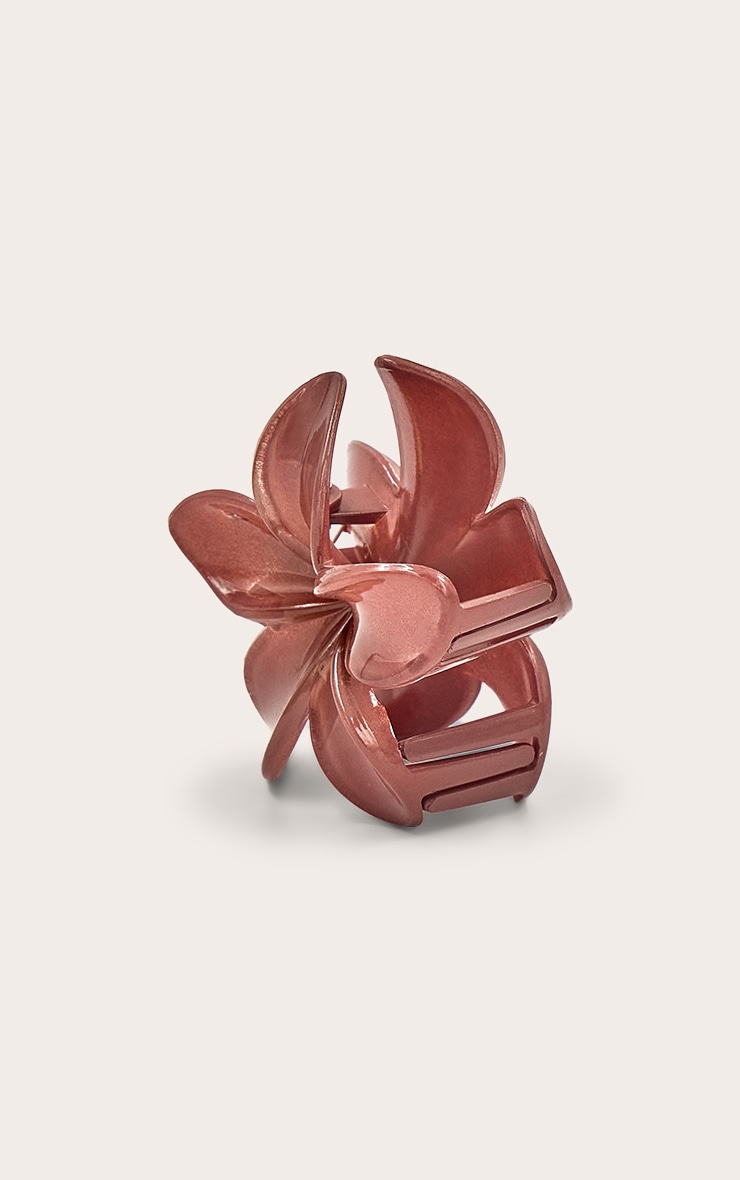Mauve Hibiscus Flower Hair Clip image 3