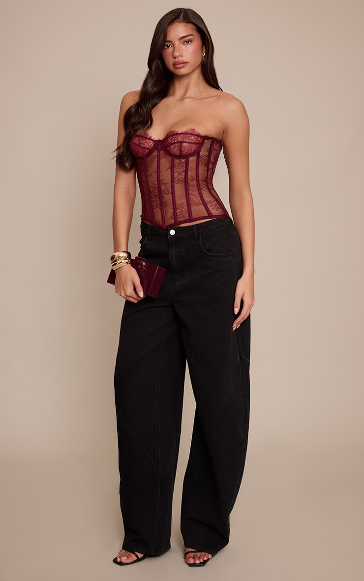 Plum Lace Sheer Boned Coset  image 3