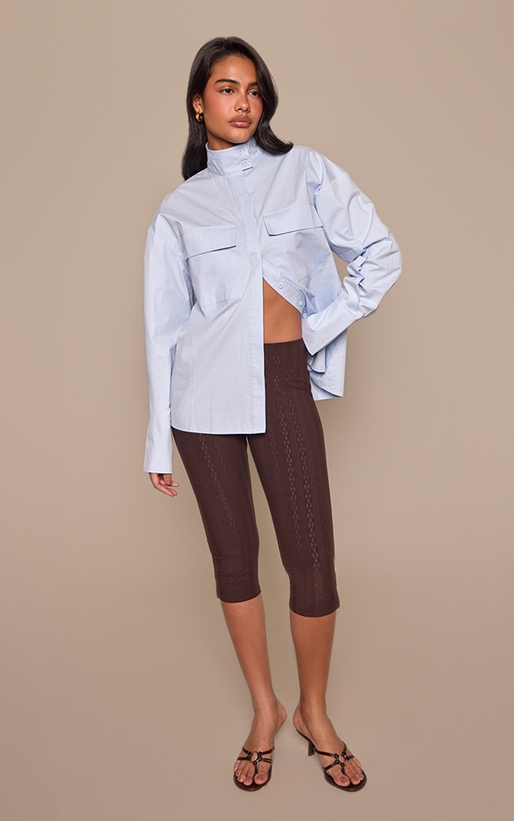 Chocolate Pointelle Capris