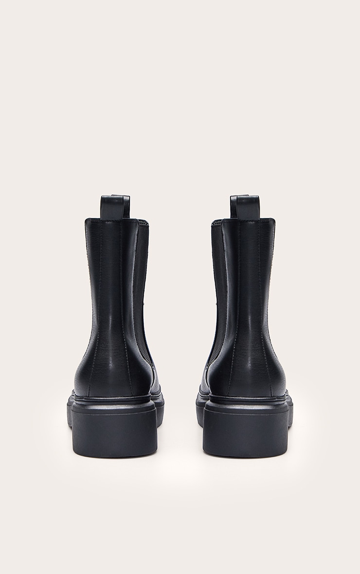 Black Wide Fit Chelsea Chunky Ankle Boot image 4