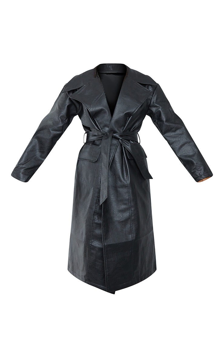 leather trench coat with hood