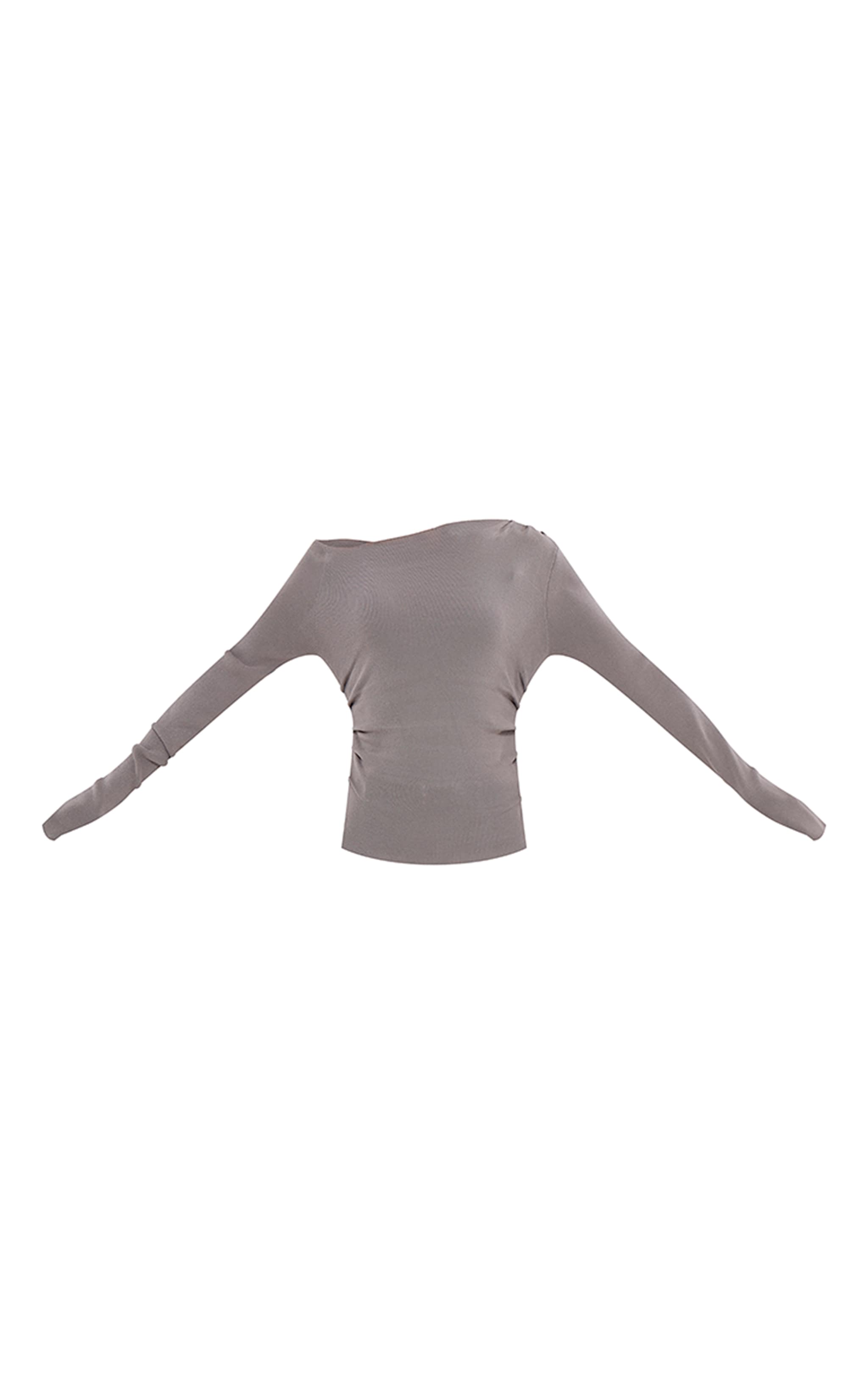 Dove Grey Fine Knit Asymmetric Top image 5
