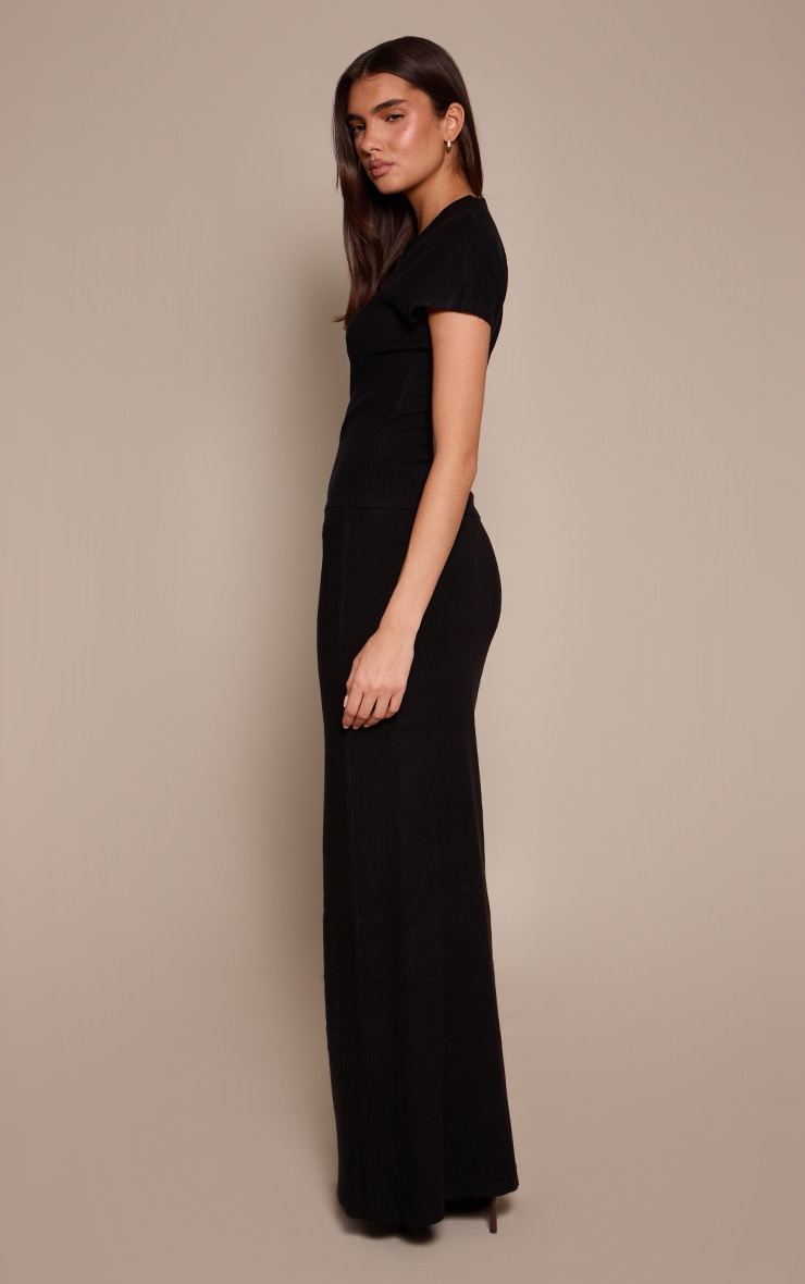 Black Knitted Maxi Skirt image 3