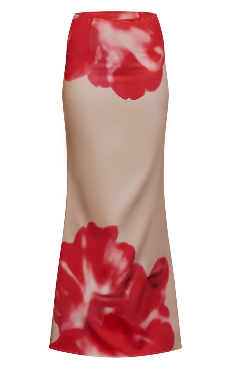 Pink Floral Print Maxi Skirt image 5