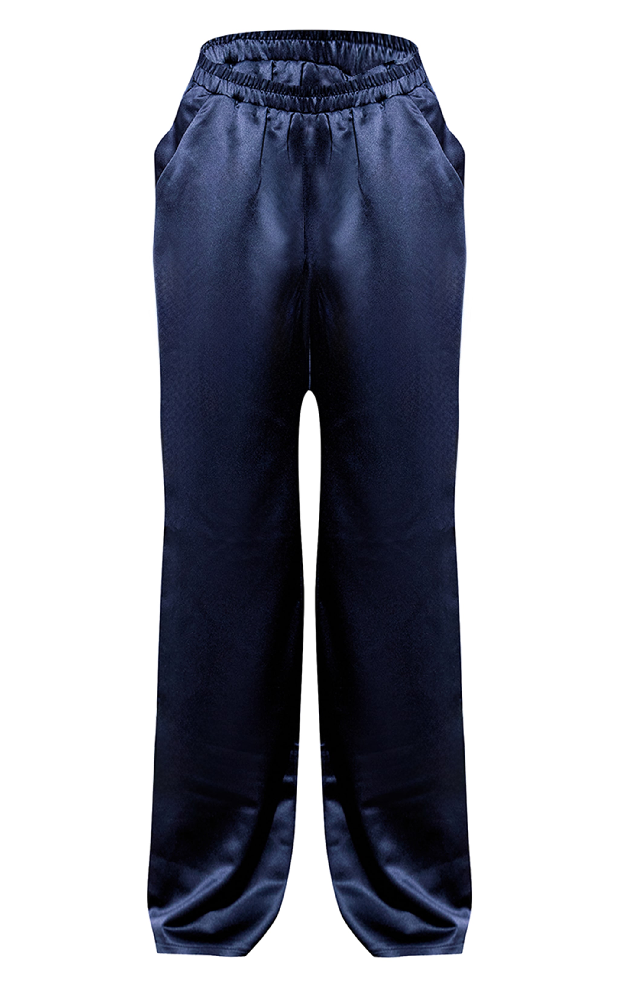 Navy Satin Wide Leg Pants image 5