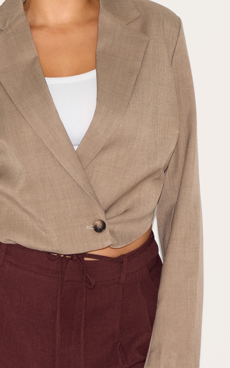 Plus Grey Pointed Hem Cropped Blazer image 4