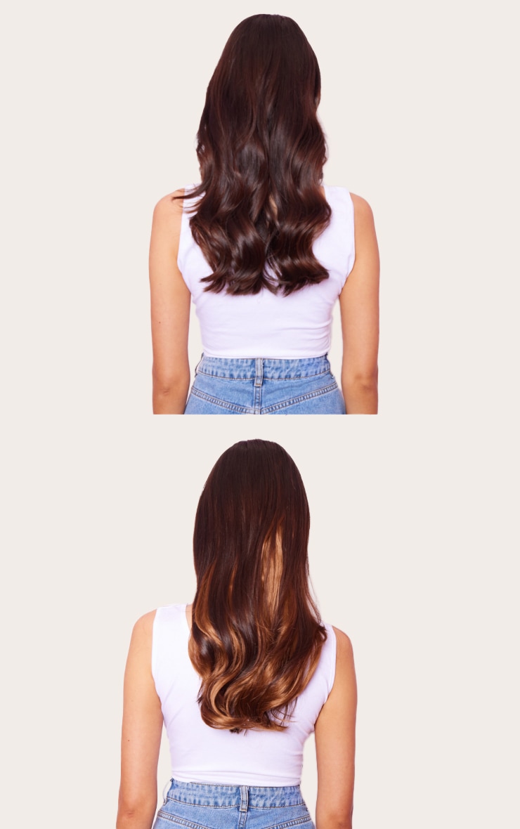 Lullabellz Thick 16` 1 Piece Curly Clip In Hair Extensions Golden Brown image 4