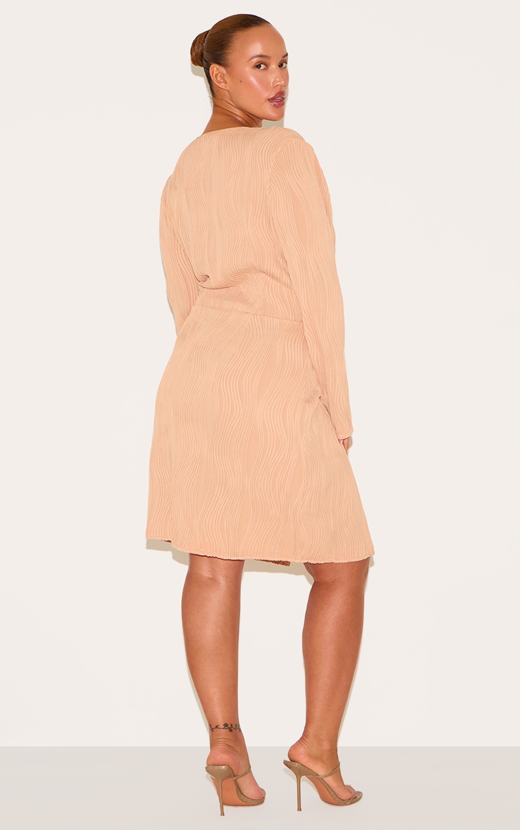 Plus Stone Plisse Wrap Front Dress image 2