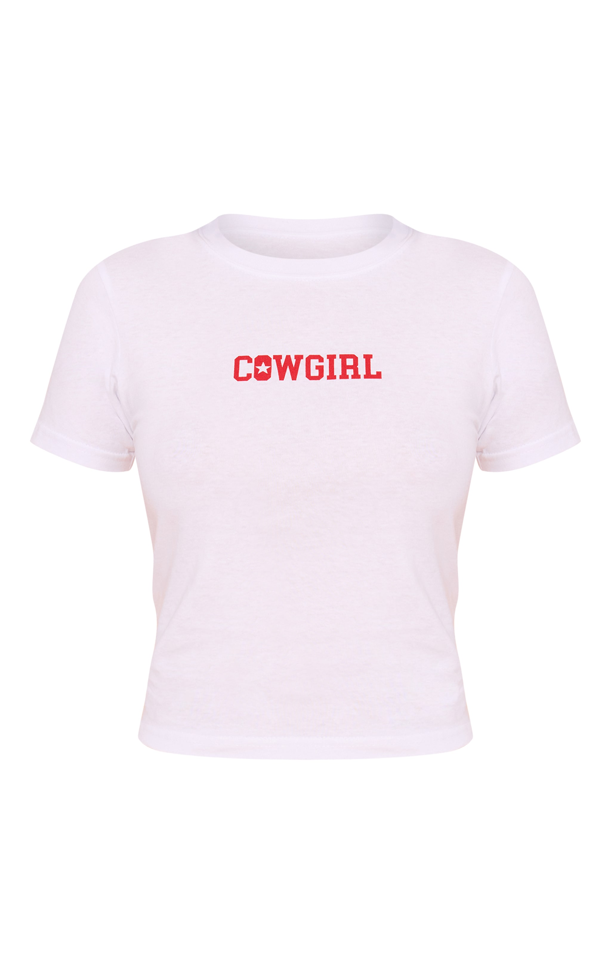 White Cowgirl Graphic Cropped Fitted T-shirt image 5