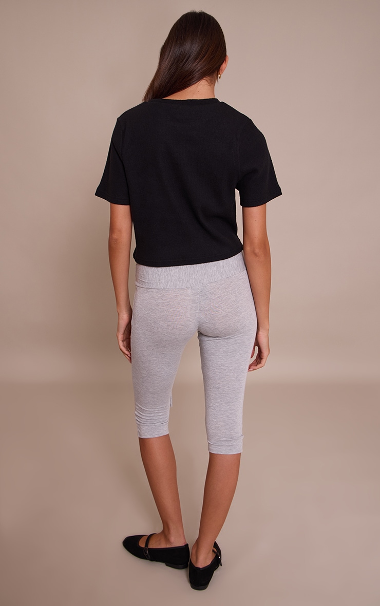 Grey Marl Jersey Wrap Waist Detail Capri image 3