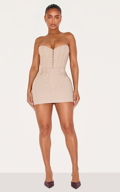 Shape Stone Woven Micro Mini Skirt