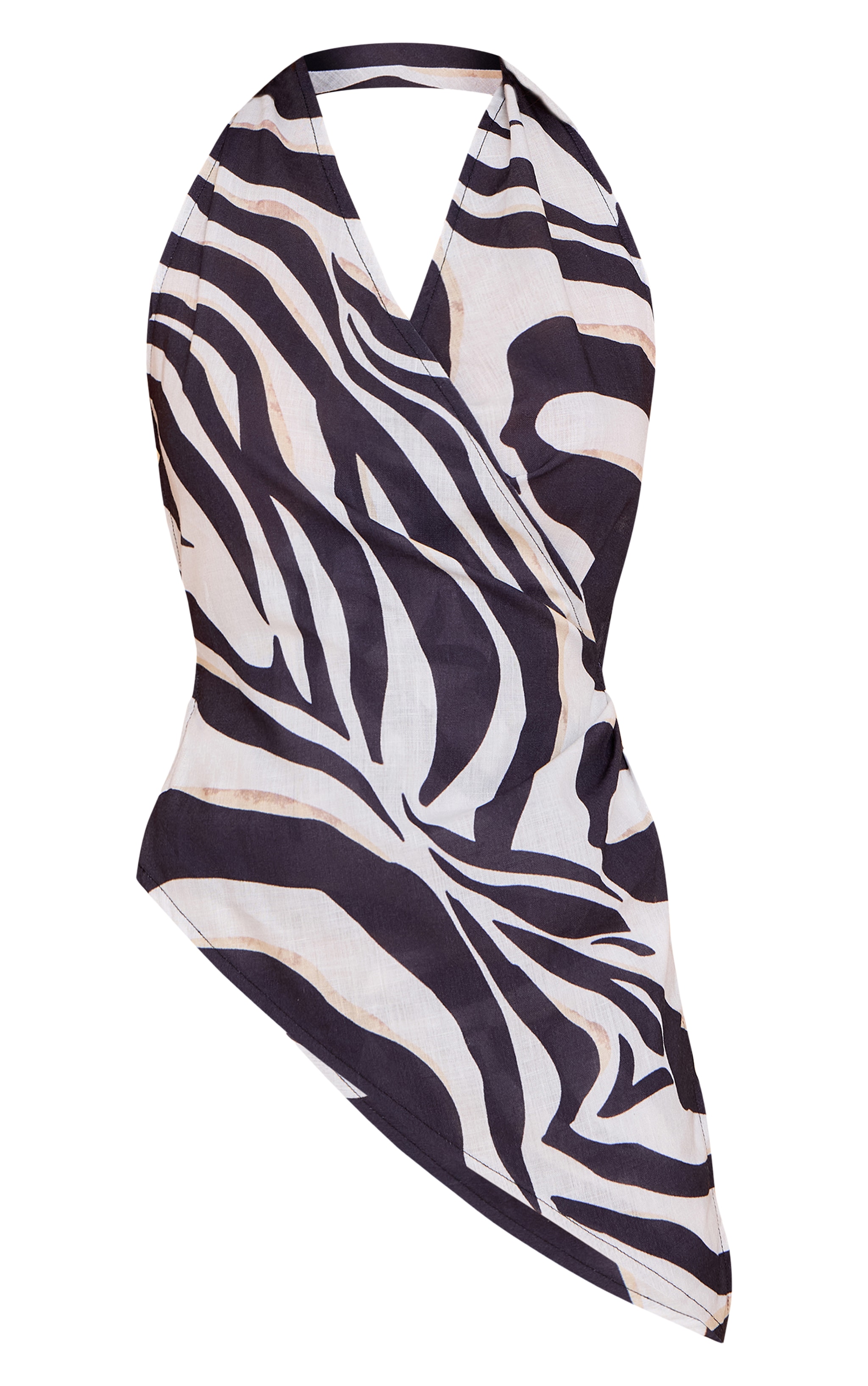 Black Zebra Print Halterneck Top image 5