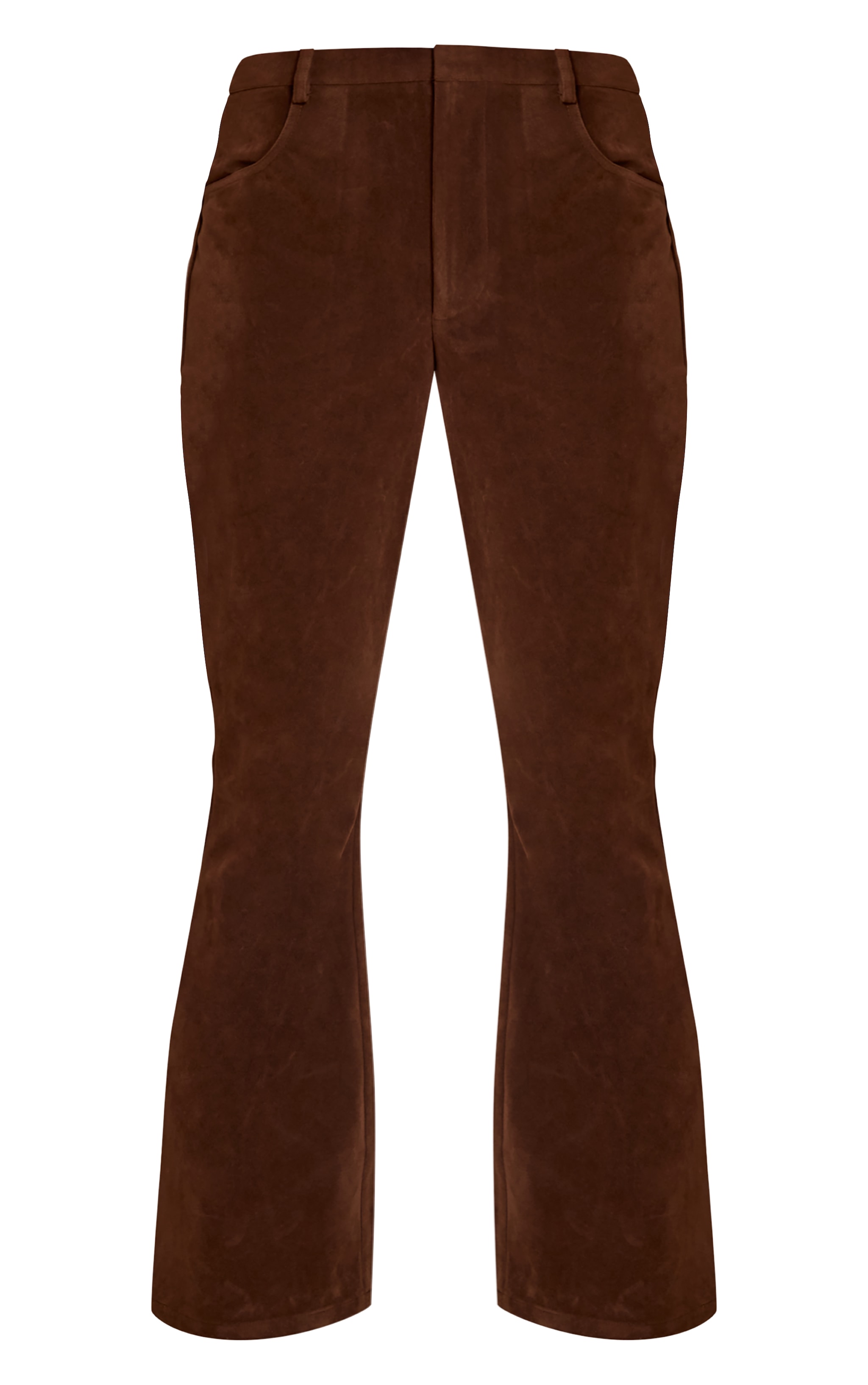 Chocolate Faux Suede Flared Pants image 5