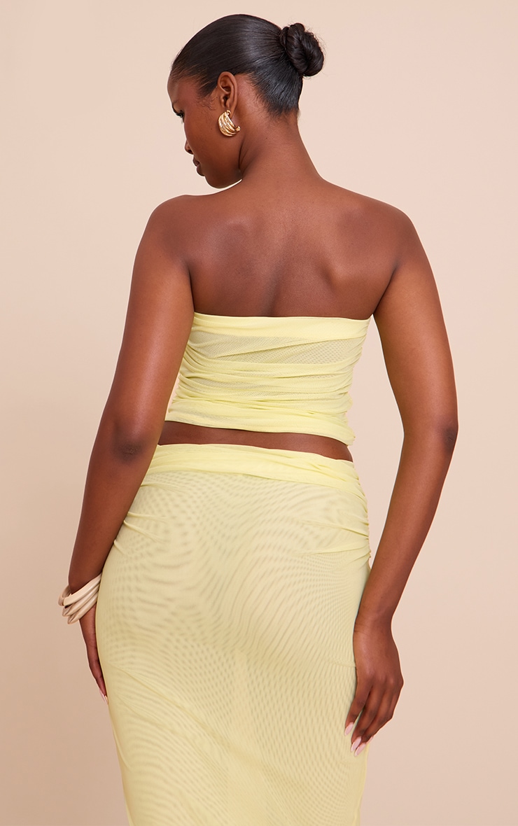 Lemon Chiffon Mesh Bandeau Top image 2
