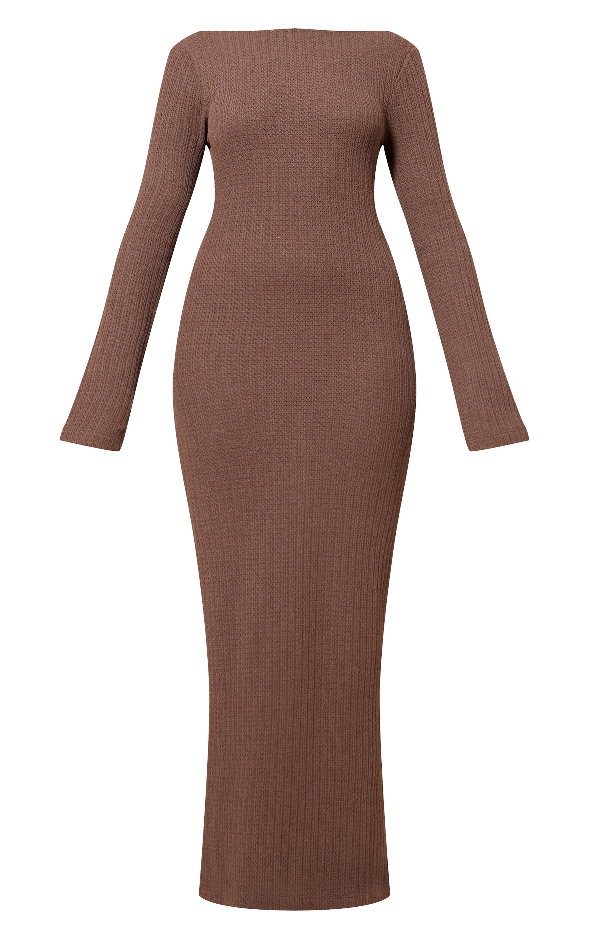 ◆Since Then◆ Glow Boat Neck Long One Piece Brown Glow Boat Neck Long Dress Brown | Timeless Elegance