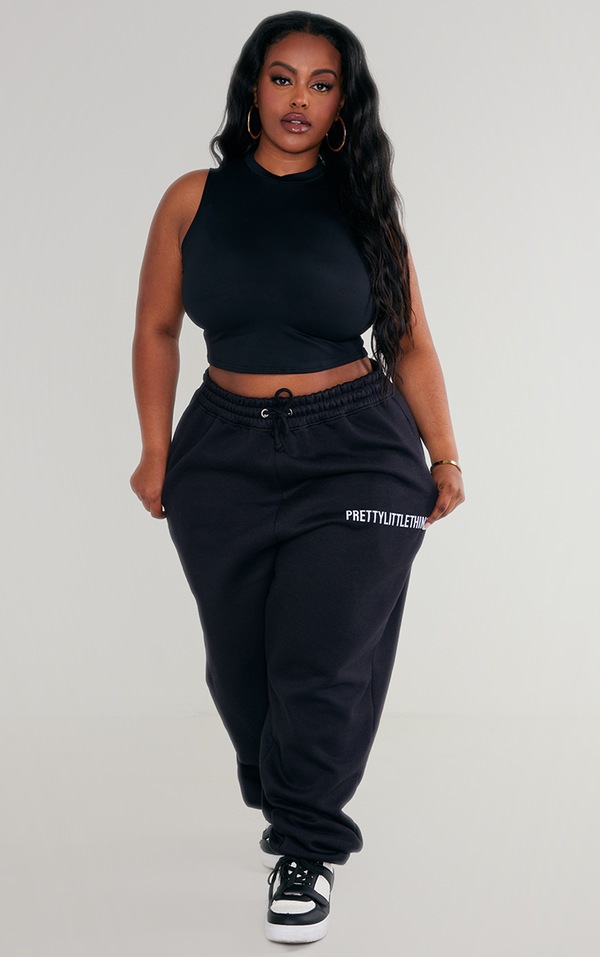 Plus Black Soft Touch High Neck Crop Top