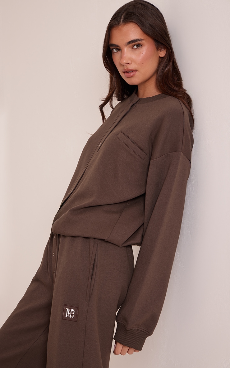 PLT Chocolate Interlock Button Up Cardigan image 1