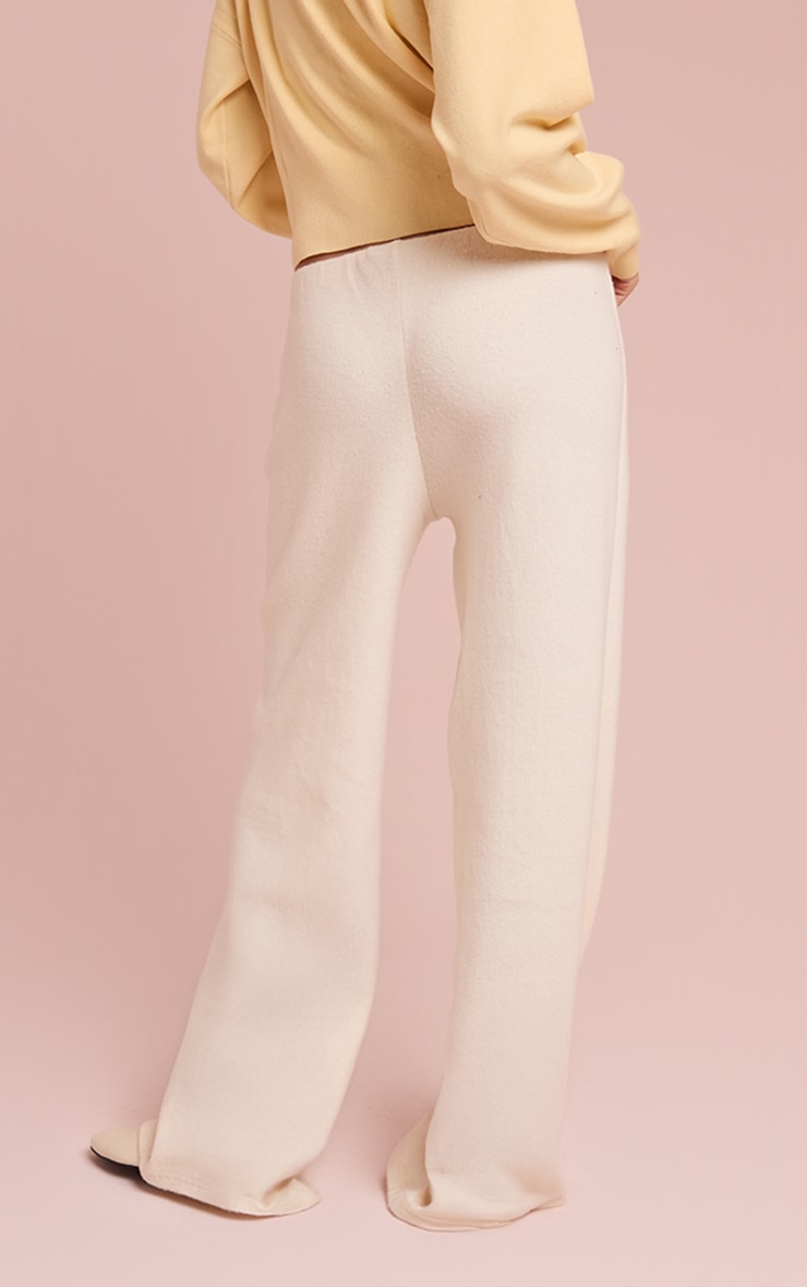 Pantalon épais ample brossé côtelé crème image 3