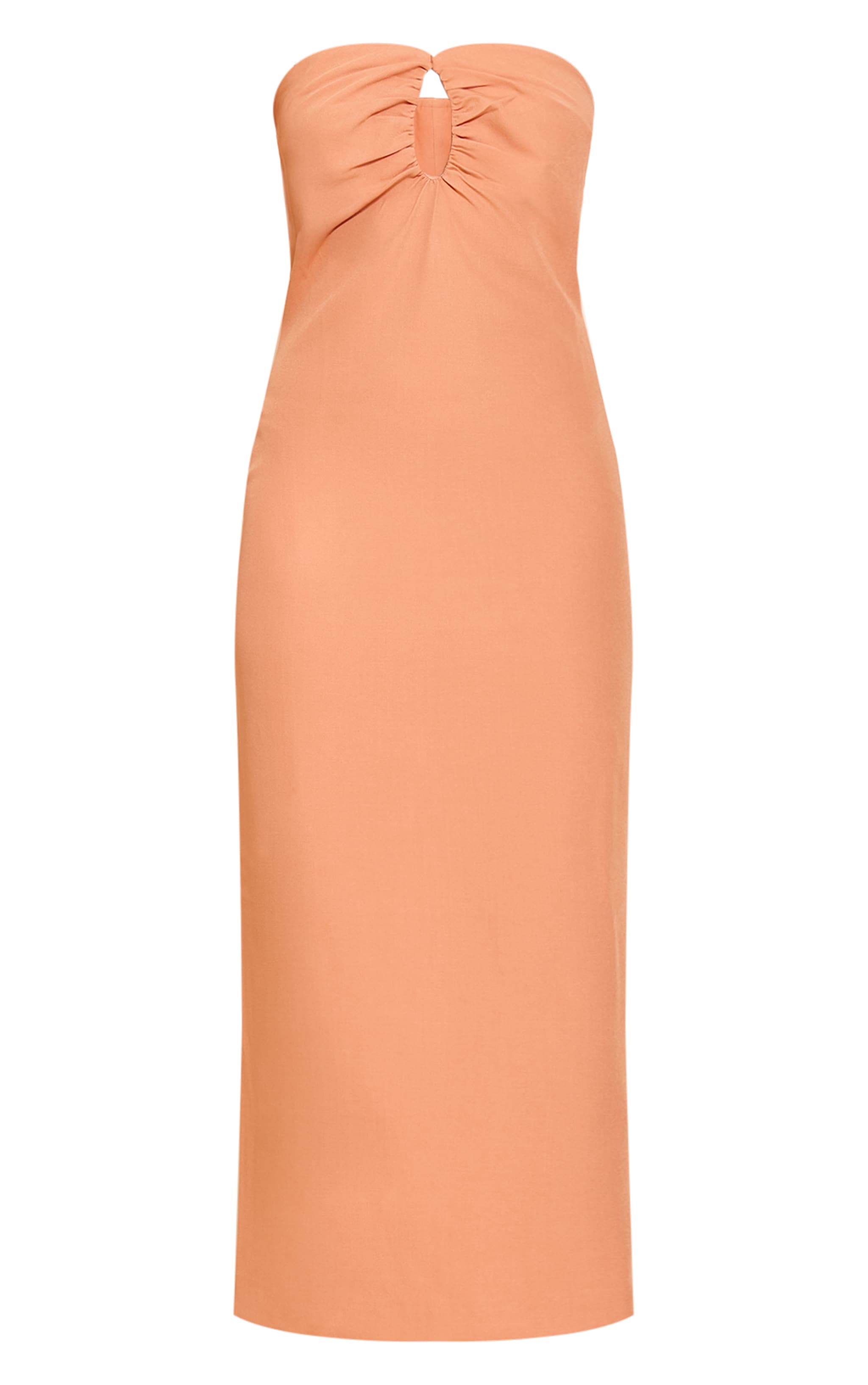 Burnt Orange Woven Tailored Cut Out Detail Maxi Dress image 5
