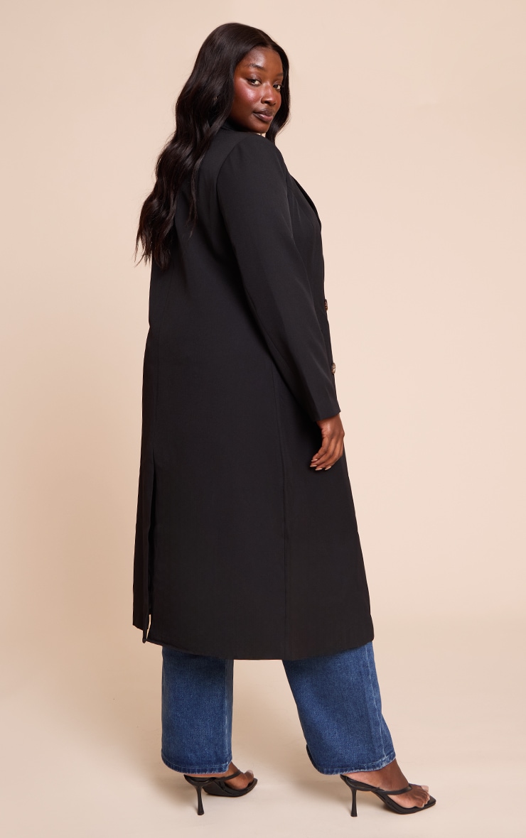 Plus Black Maxi Length Duster Coat image 2