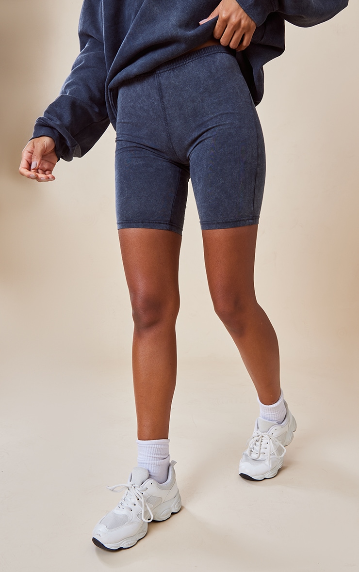 Charcoal Washed Cycling Shorts CoOrds PrettyLittleThing