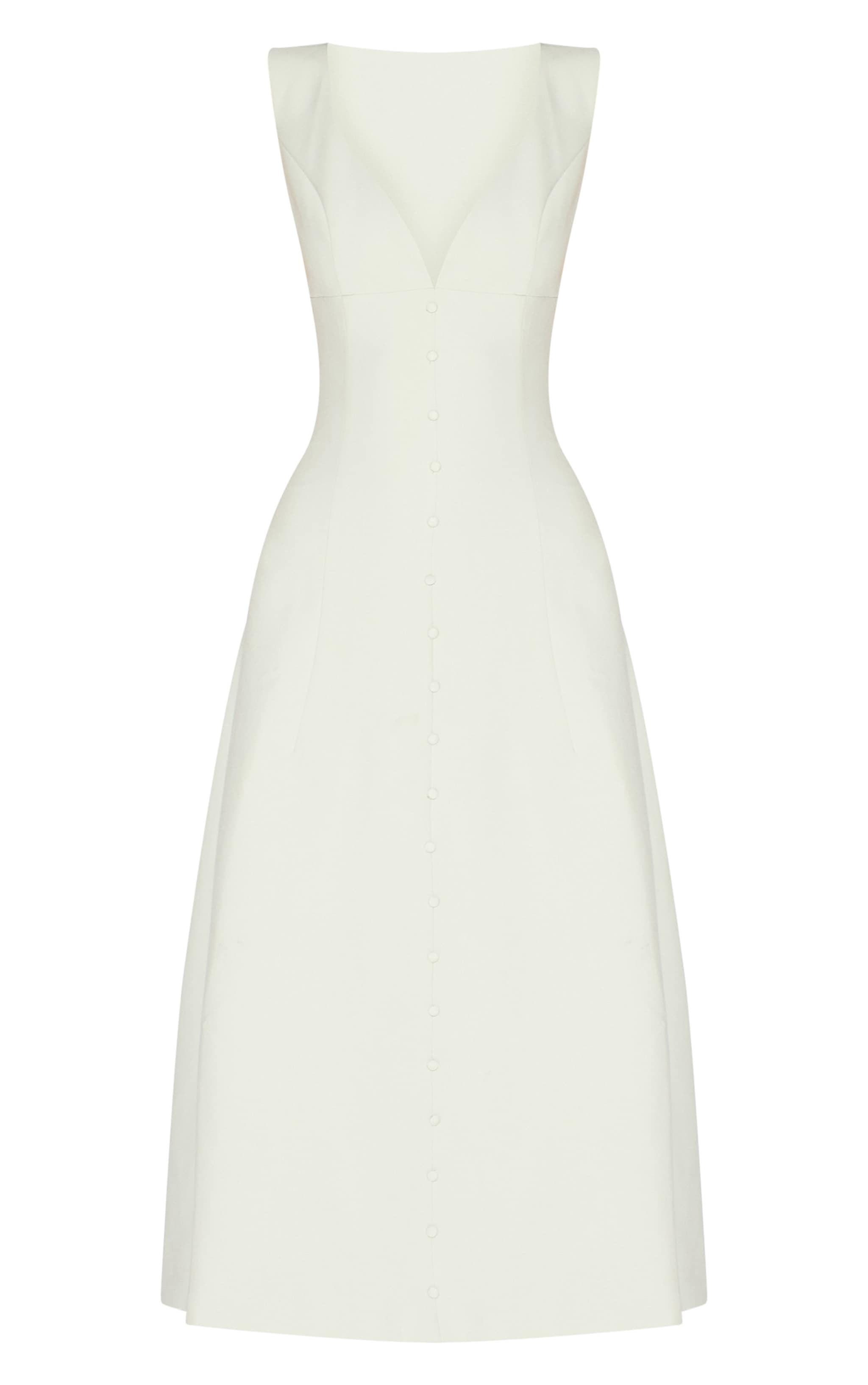 Sage Green Tailored Woven Plunge Button Down Midi Dress image 5