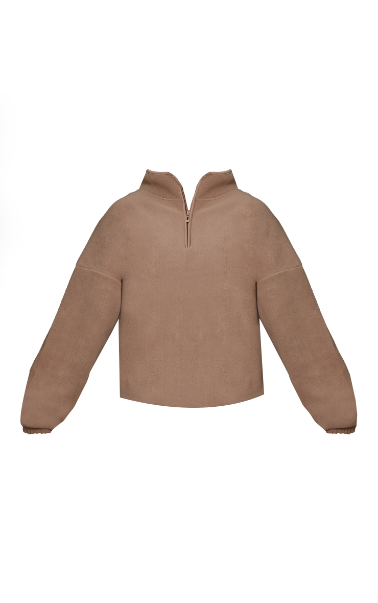 Polaire oversize taupe à cordons ajustables image 5