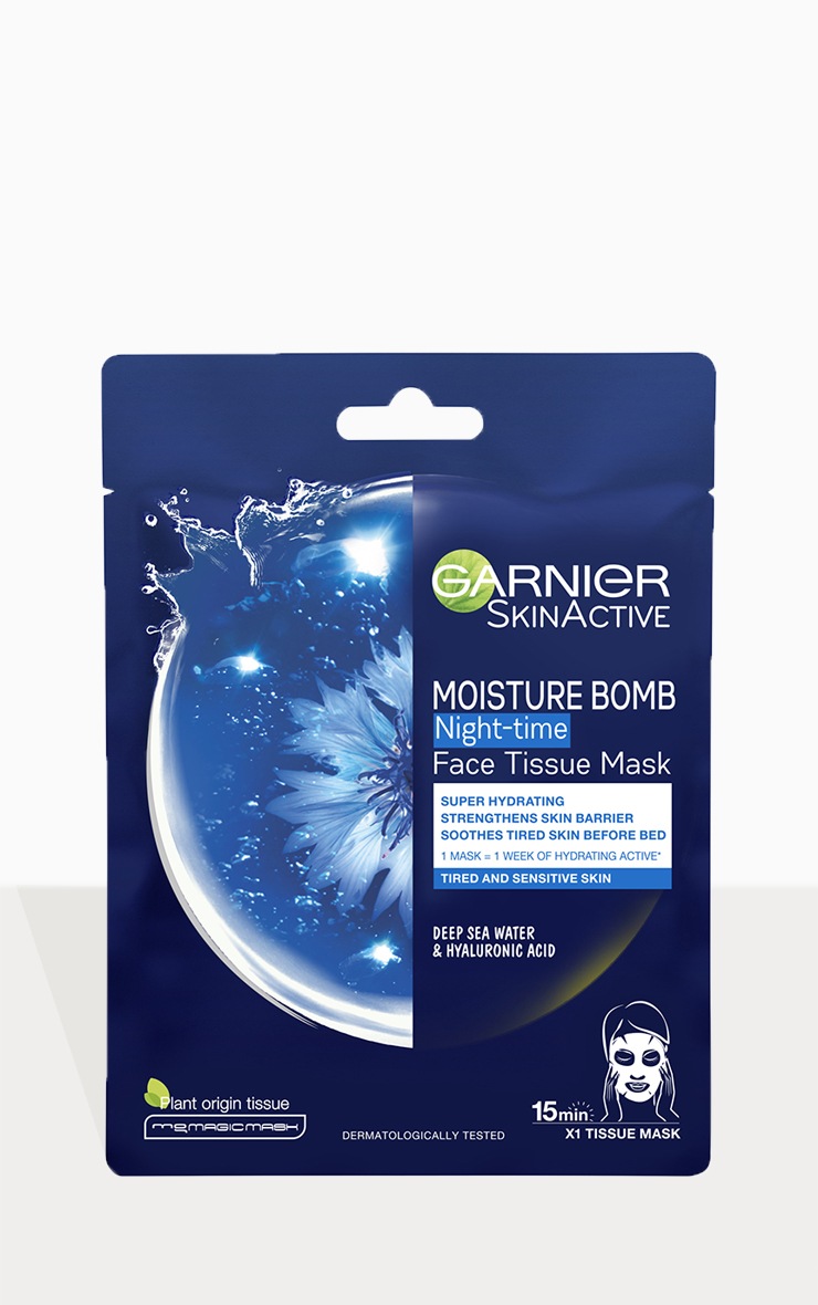 Garnier - Masque tissu Hydra Bomb spécial nuit à l'eau de mer et acide hyaluronique