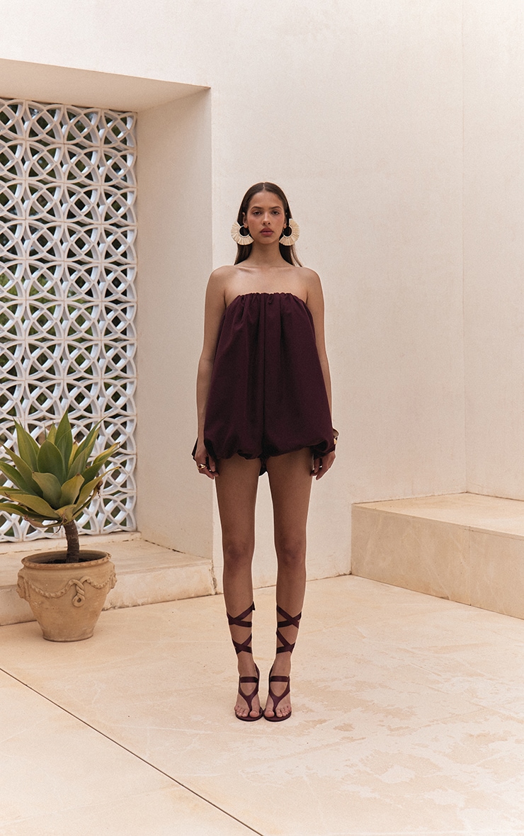 Dark Plum Puffball Playsuit image 3