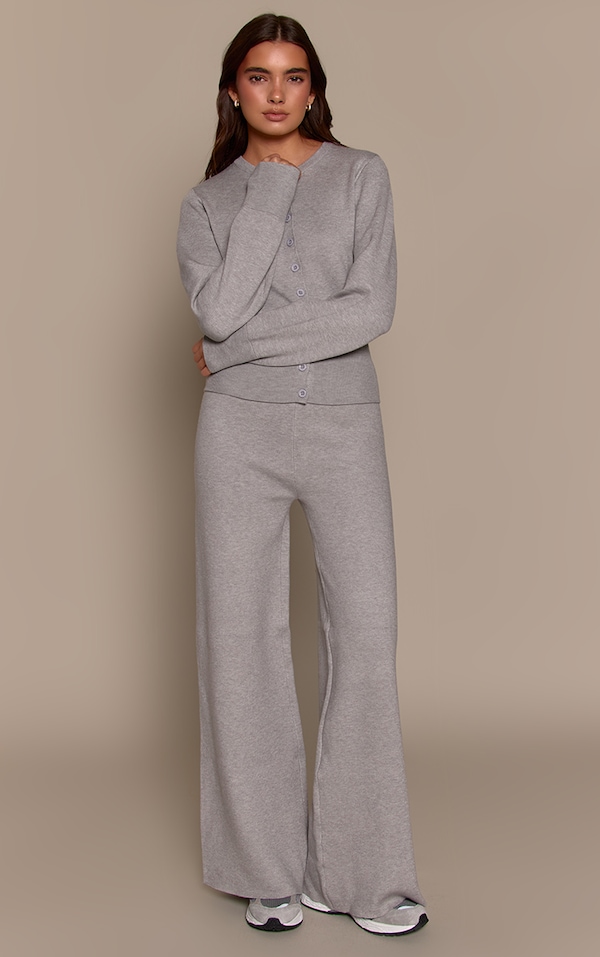Grey Marl Compact Knit Pant