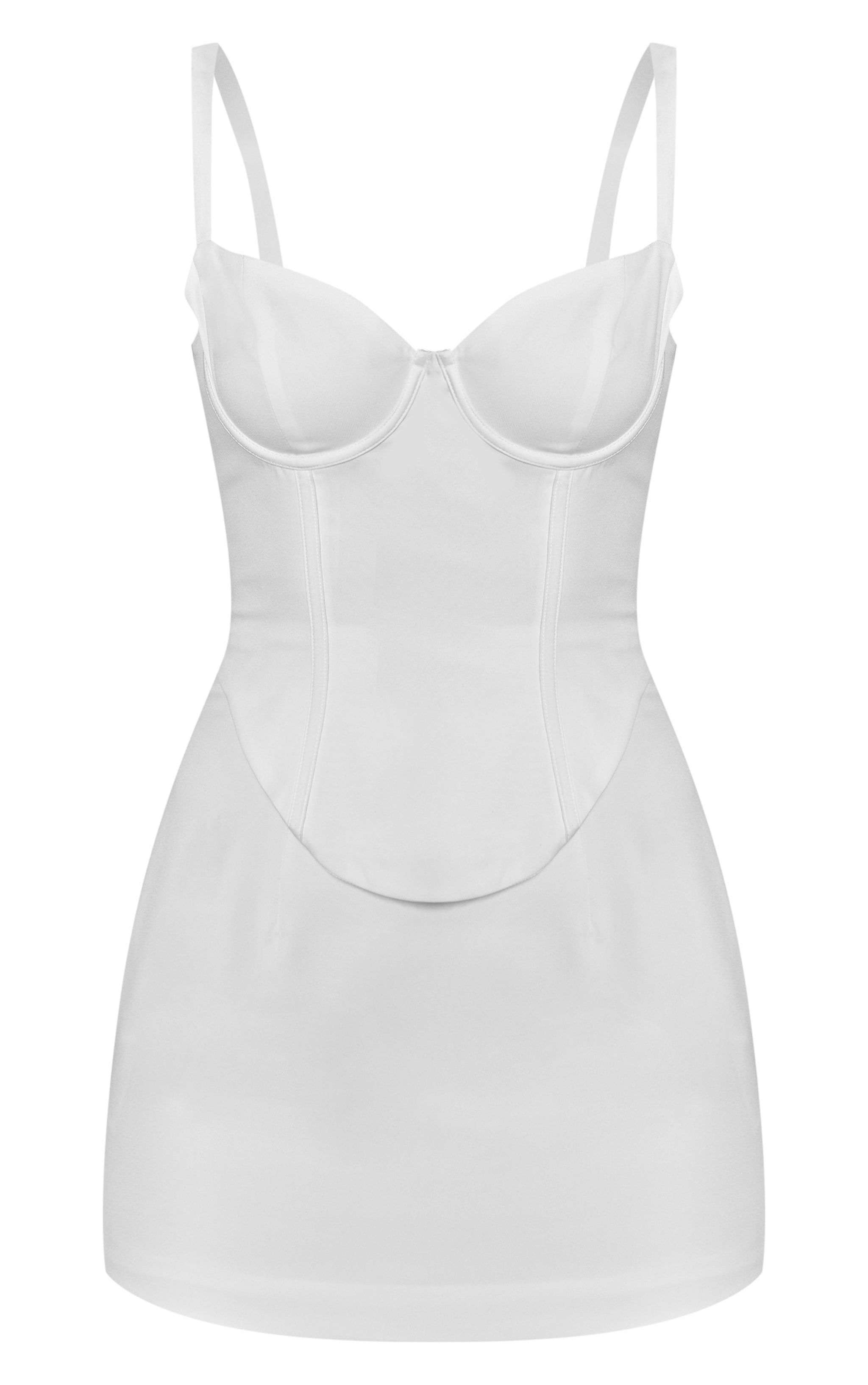 White Woven Corset Detail Mini Bodycon Dress image 5