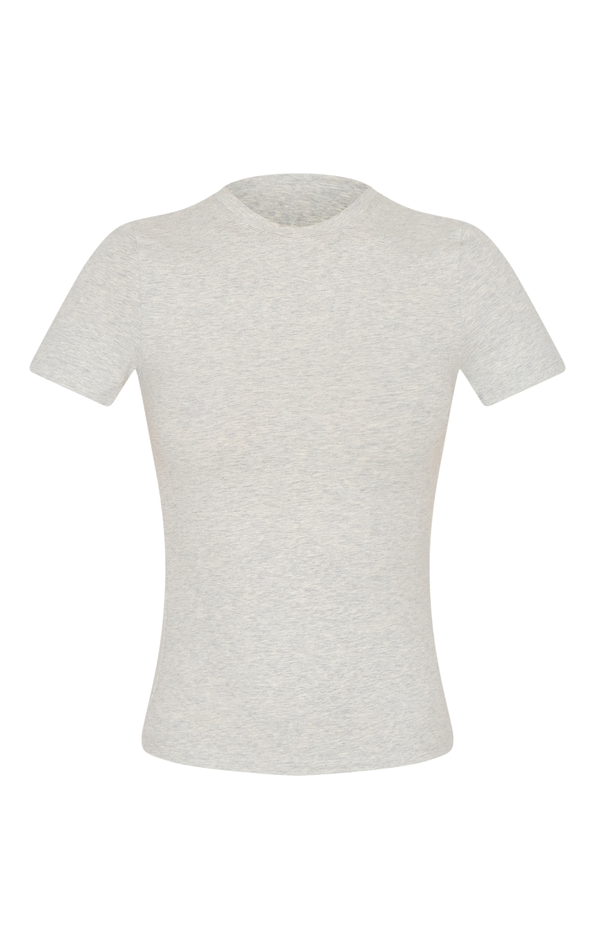 Tall Ash Grey Marl Sculpt Longline Short Sleeve Gym Top image 5