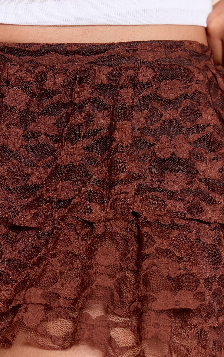 Mini-jupe style tutu en dentelle chocolat image 5