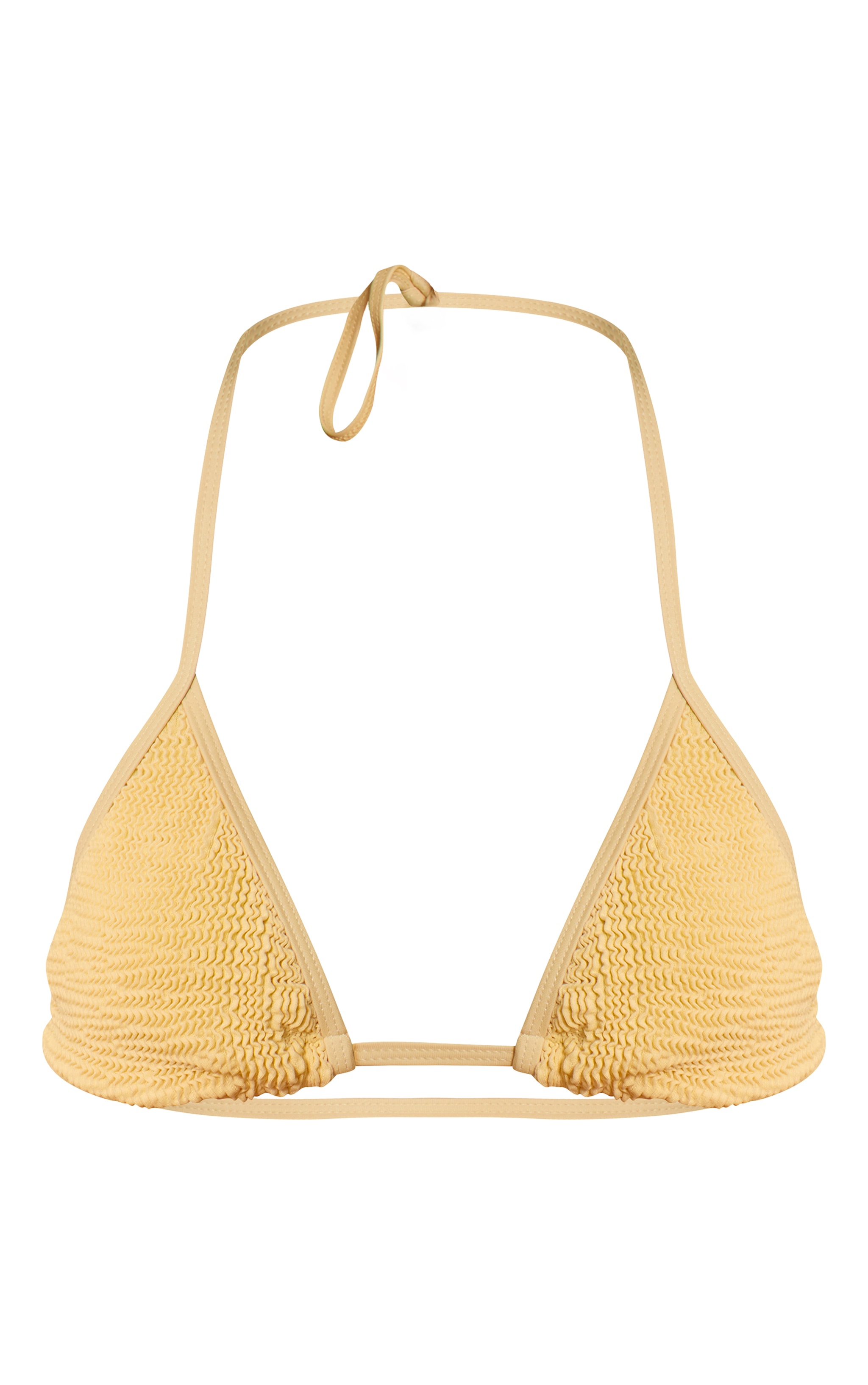 Butter Yellow Crinkle Triangle Bikini Top image 5