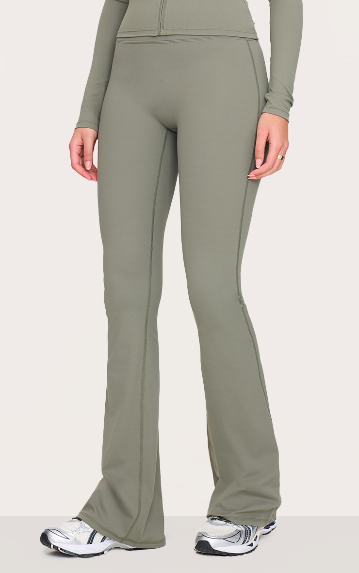 Tall Olive Sculpt High Waisted Flared Yoga Pants image 2