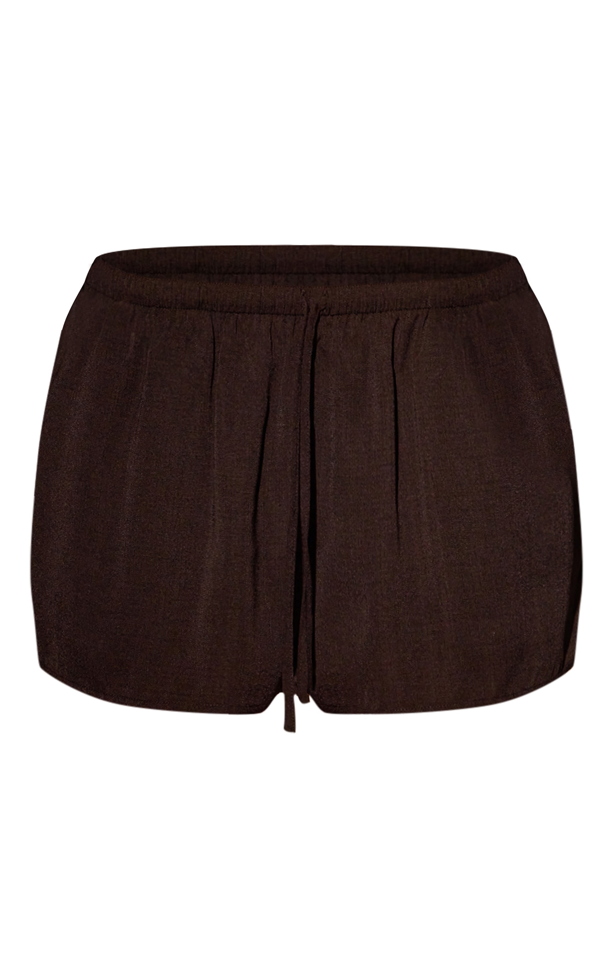 Black Linen Look Drawstring Floaty Beach Shorts image 6