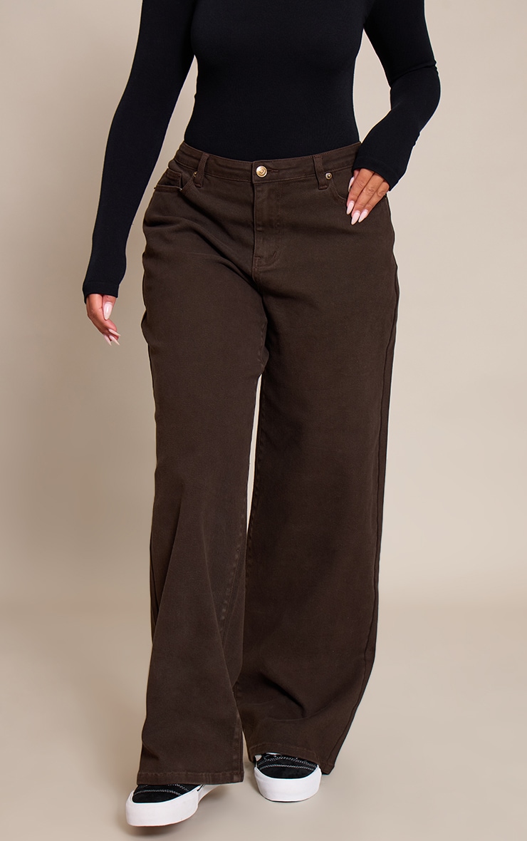 Shape Chocolate Wide Leg Denim Jeans image 2