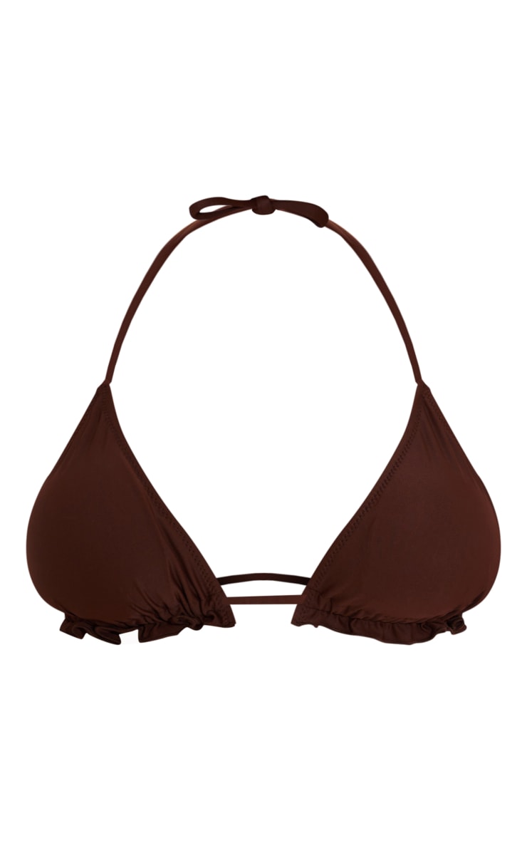 Chocolate Frill Edge Padded Bikini Top image 5
